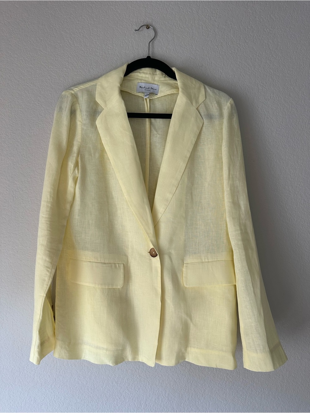 Michael Stars Lottie Linen Blazer Butter Yellow size x-small